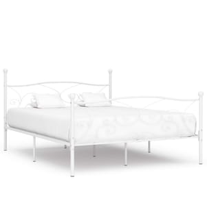 Bettgestell mit Lattenrost Weiss Metall 200 × 200 cm