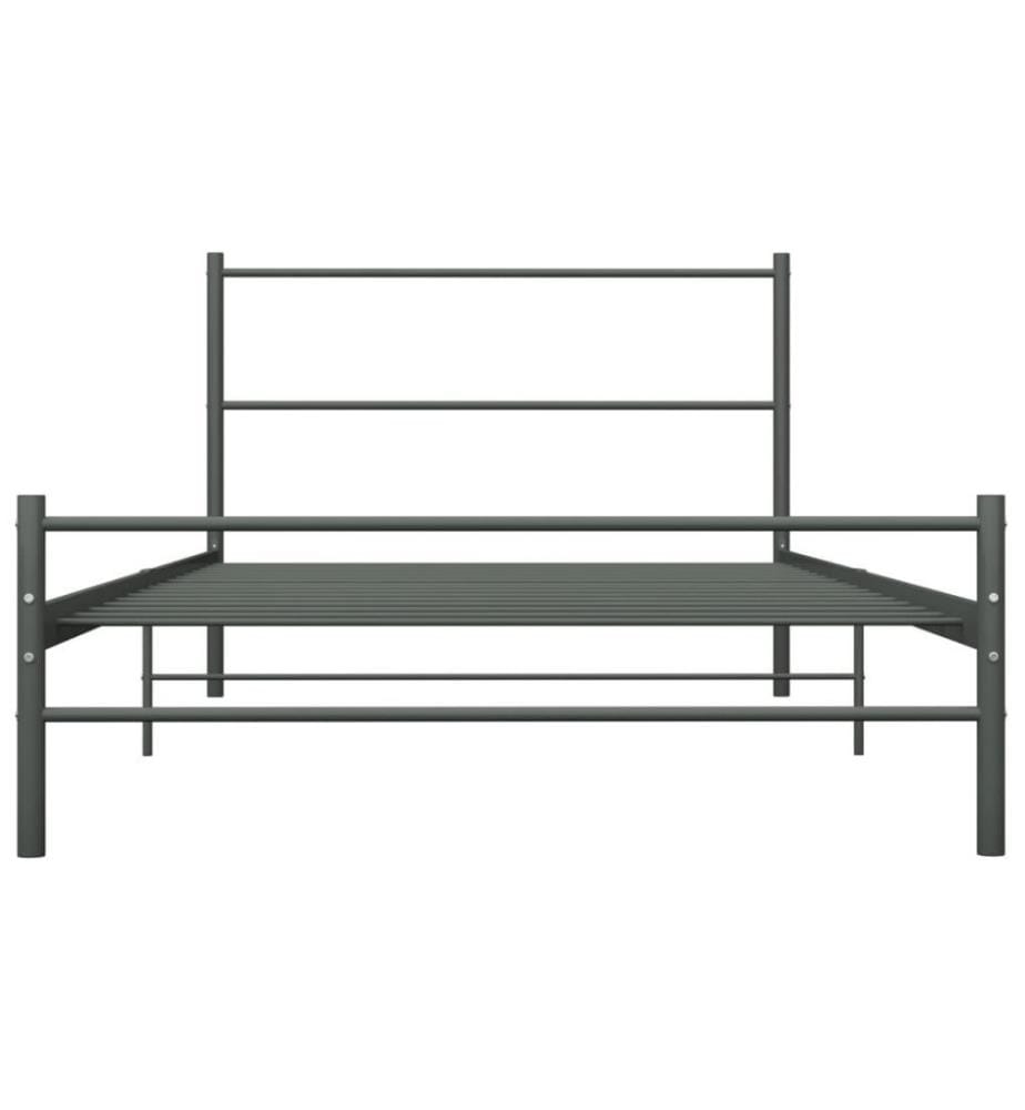 Bettgestell Grau Metall 100 × 200 cm