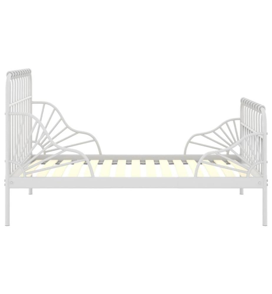 Ausziehbett Weiss Metall 80x130/200 cm