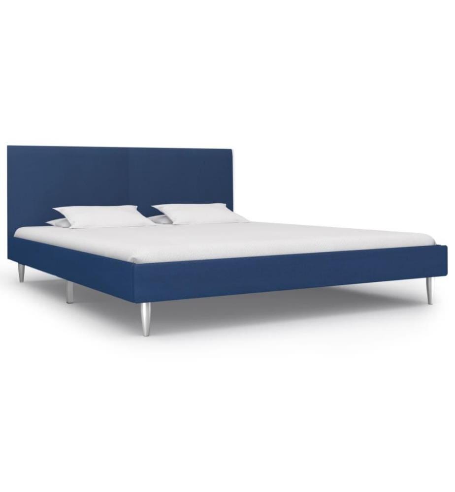 Cadre de lit Bleu Tissu 180 x 200 cm