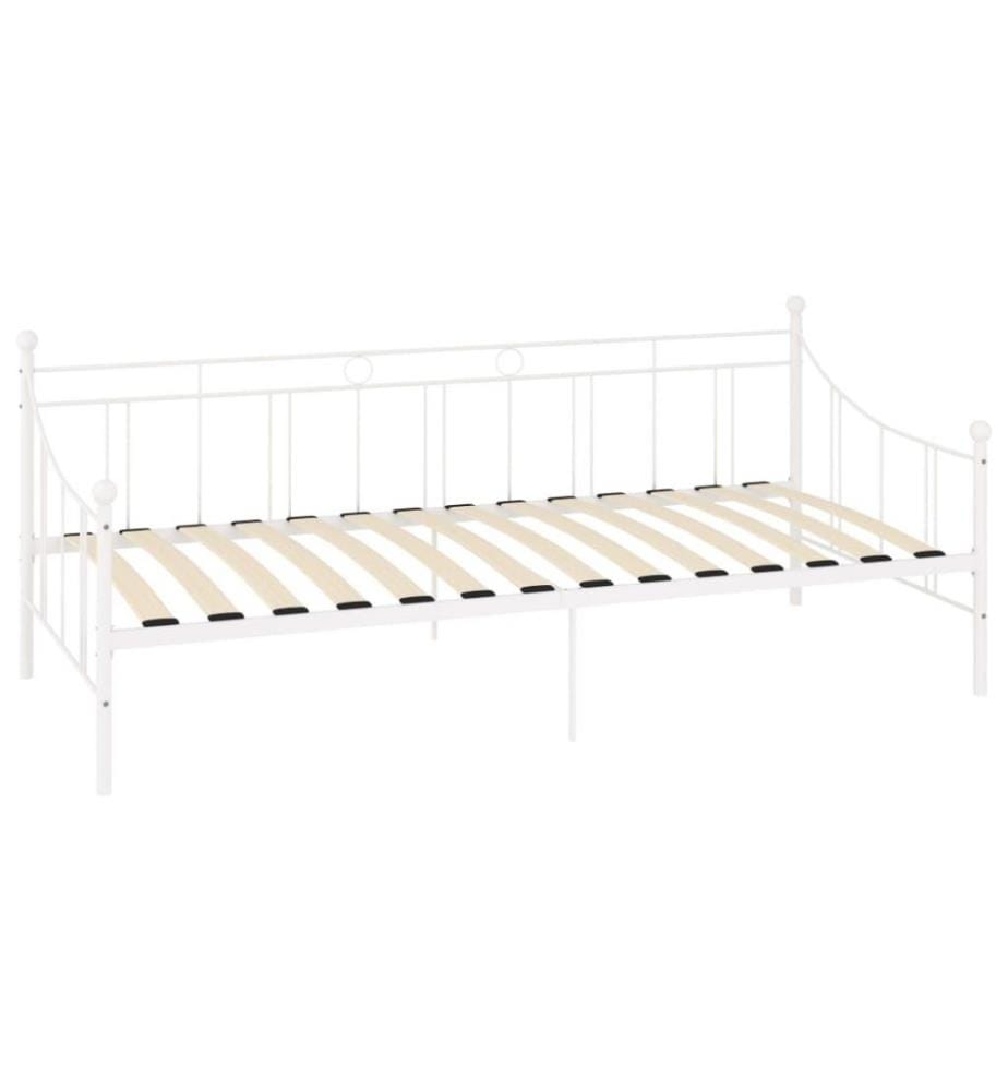 Cadre de lit de repos Blanc Métal 90 x 200 cm