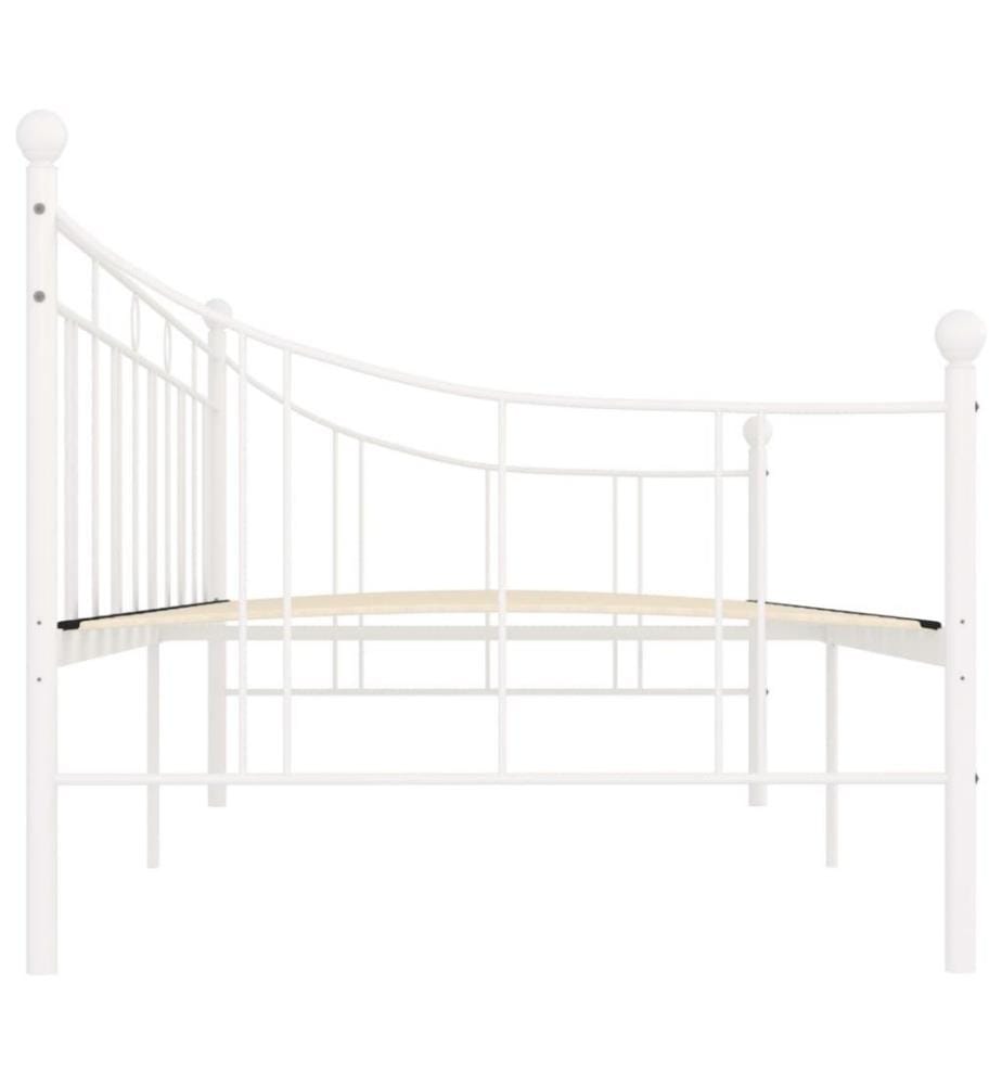 Cadre de lit de repos Blanc Métal 90 x 200 cm