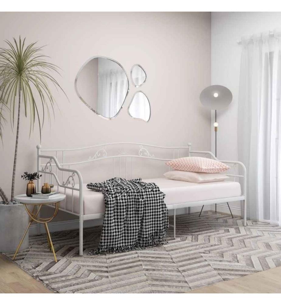 Schlafsofa Bettgestell Weiss Metall 90x200 cm