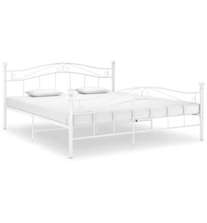 Bett Weiss Metall 200x200 cm