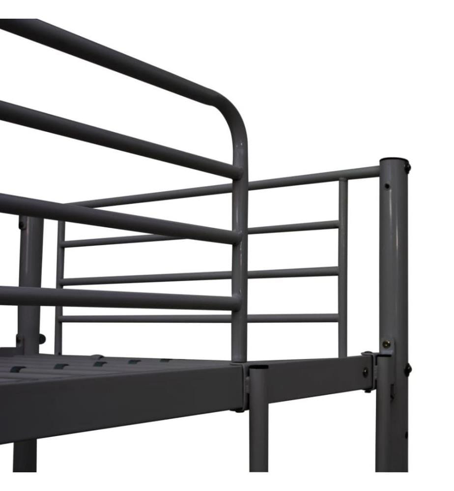 Lit superposé avec cadre de table Noir Métal 90x200 cm