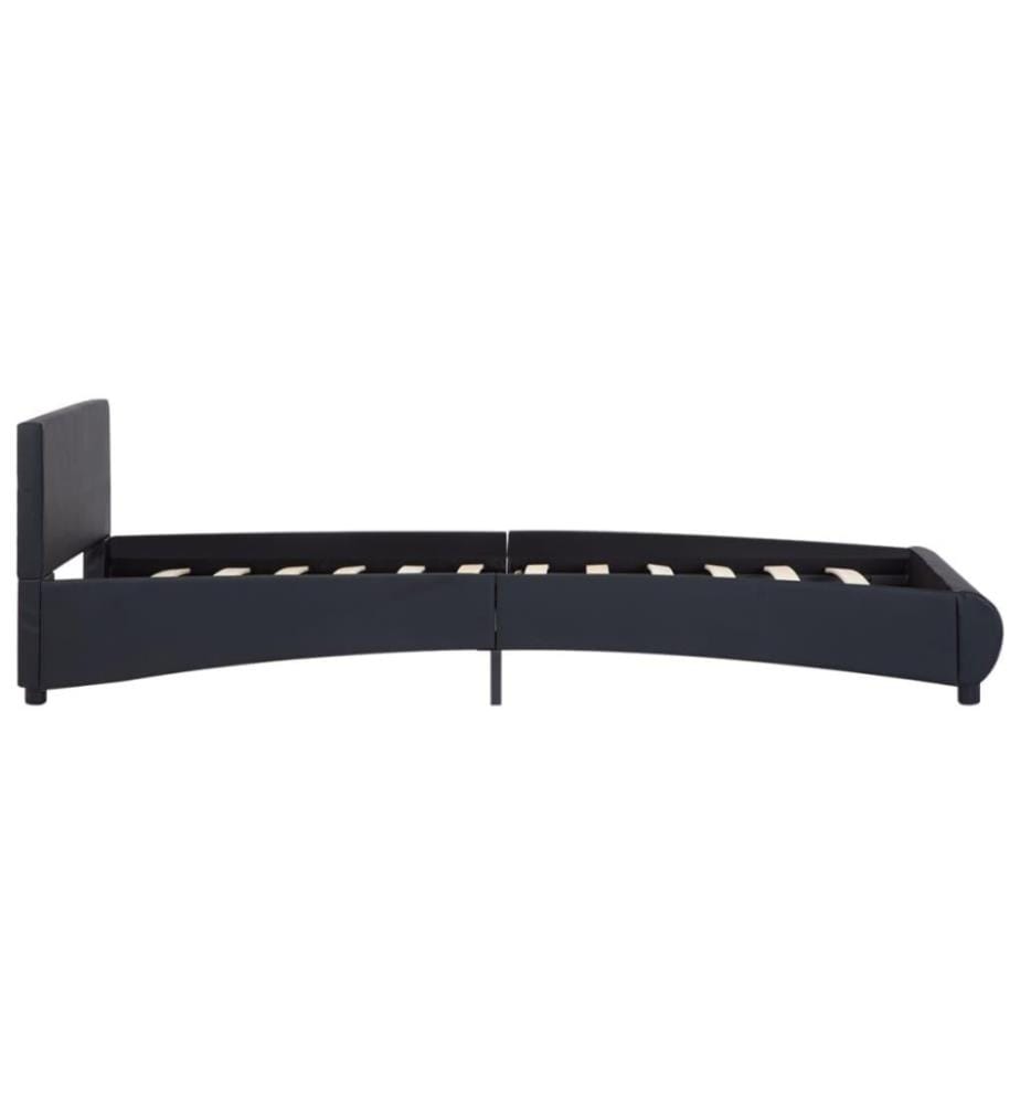 Bettgestell mit LED Schwarz Kunstleder 90 x 200 cm