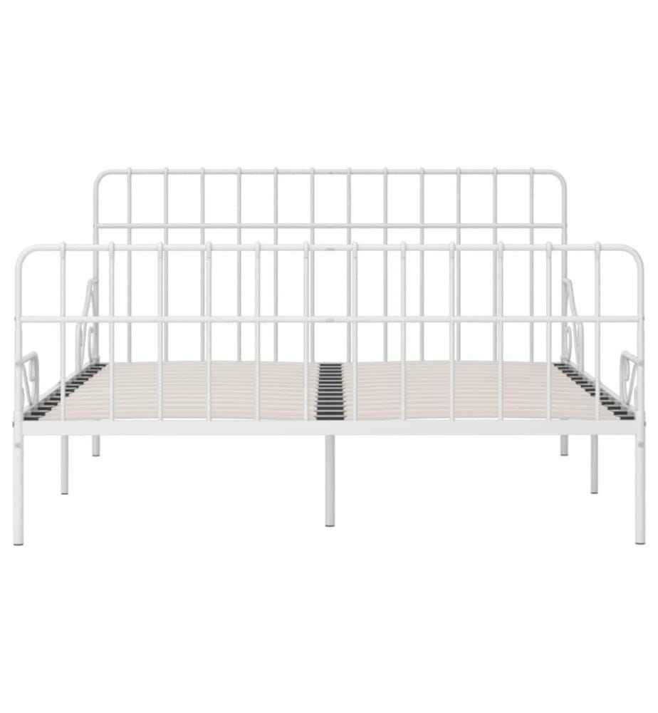 Bettgestell mit Lattenrost Weiss Metall 200 × 200 cm