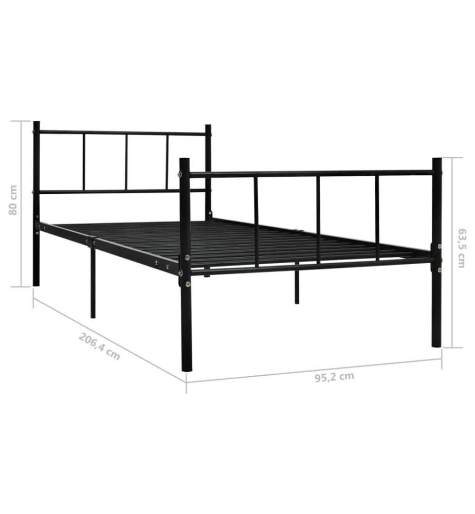 Bettgestell Schwarz Metall 90×200 cm