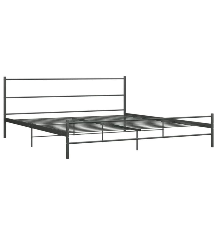 Bettgestell Grau Metall 200×200 cm