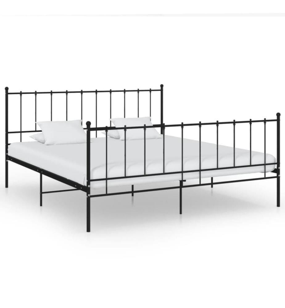 Bett Schwarz Metall 200x200 cm