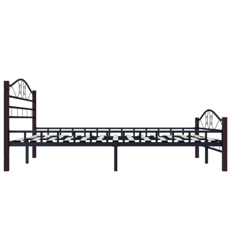 Bettgestell Schwarz Metall 200×200 cm
