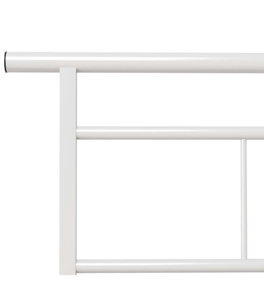 Cadre de lit Blanc Métal 90x200 cm