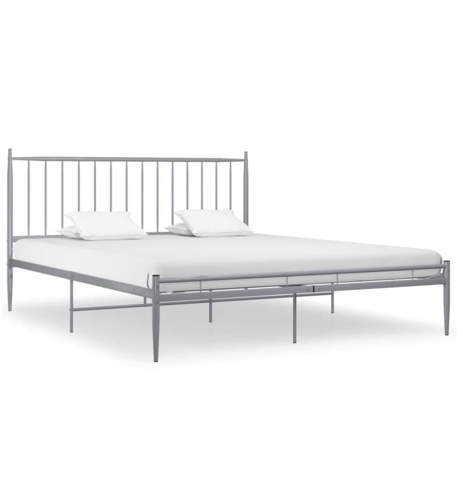 Bett Grau Metall 140x200 cm