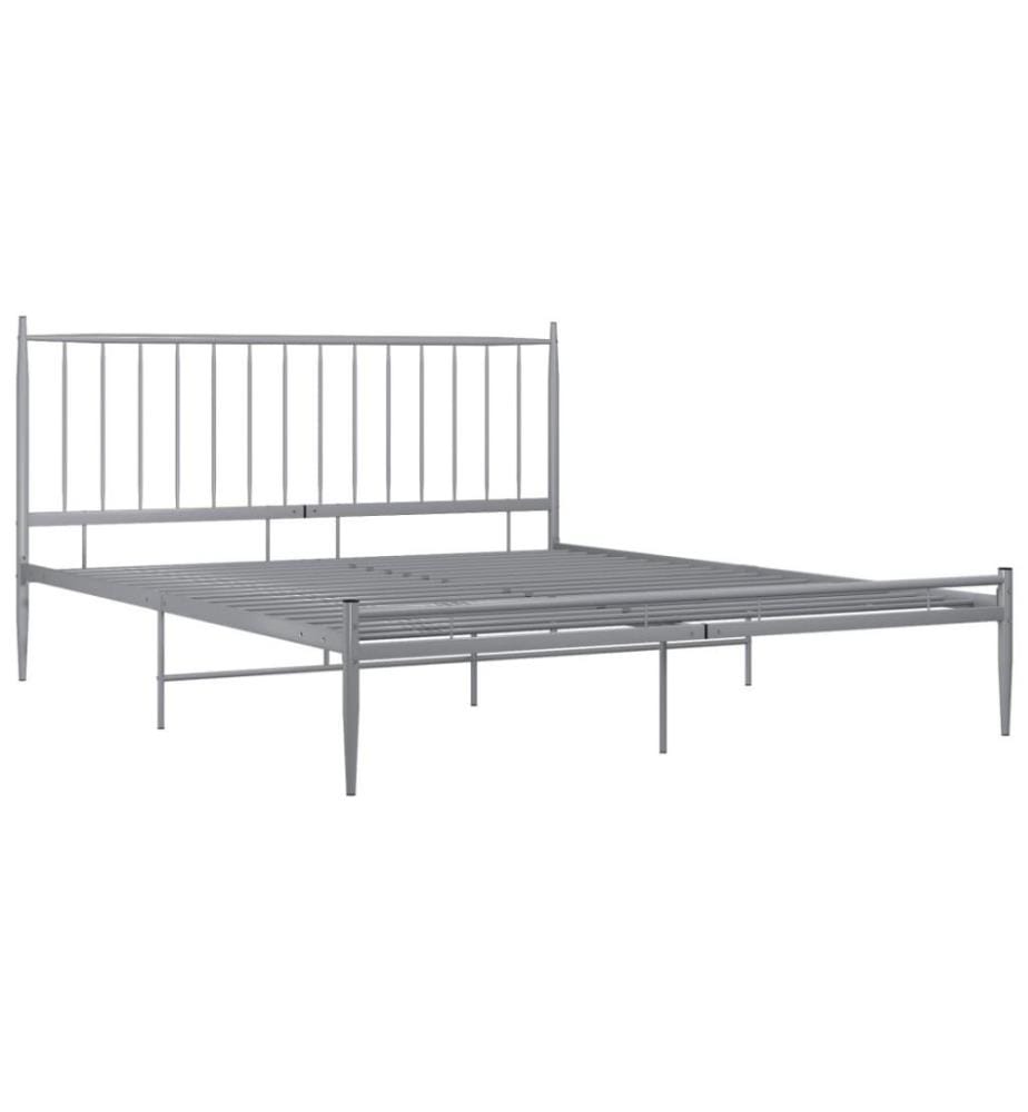 Bett Grau Metall 140x200 cm