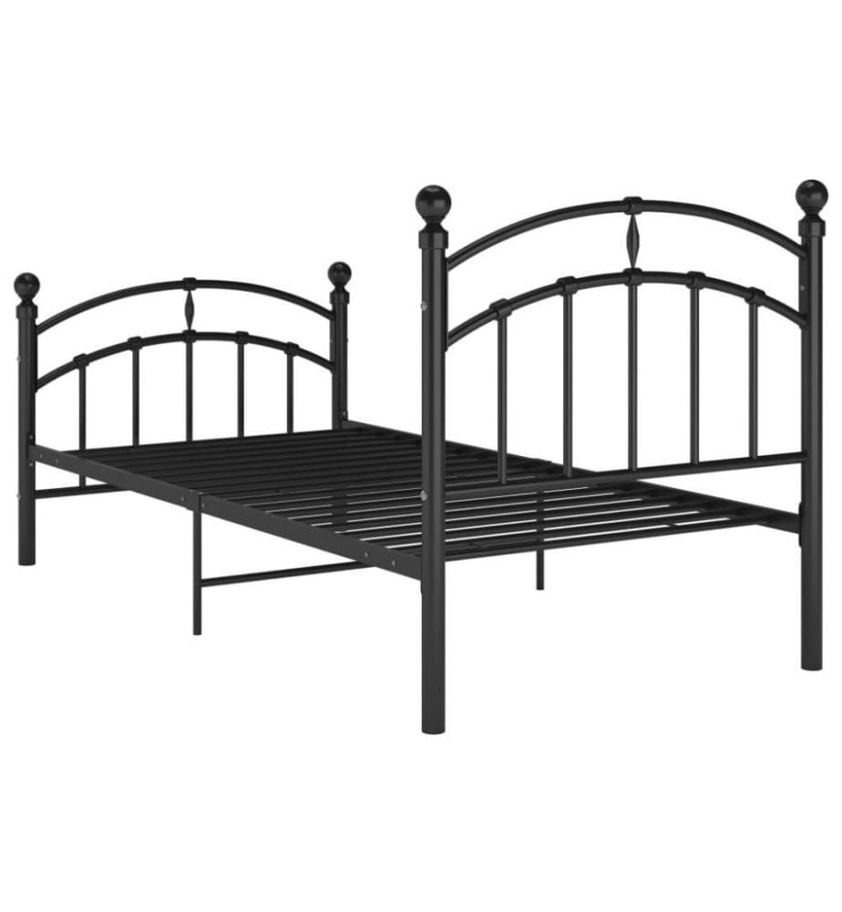 Bettgestell Schwarz Metall 100x200 cm