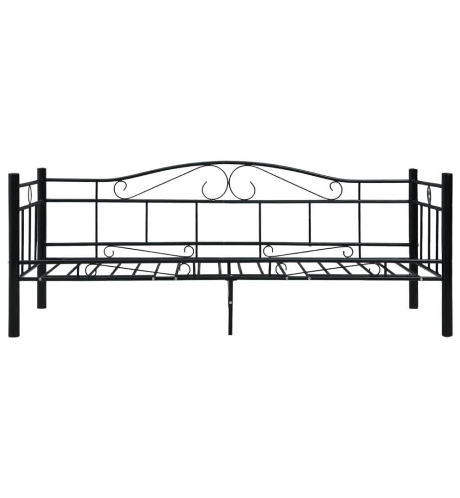 Cadre de lit de repos Noir Métal 90 x 200 cm