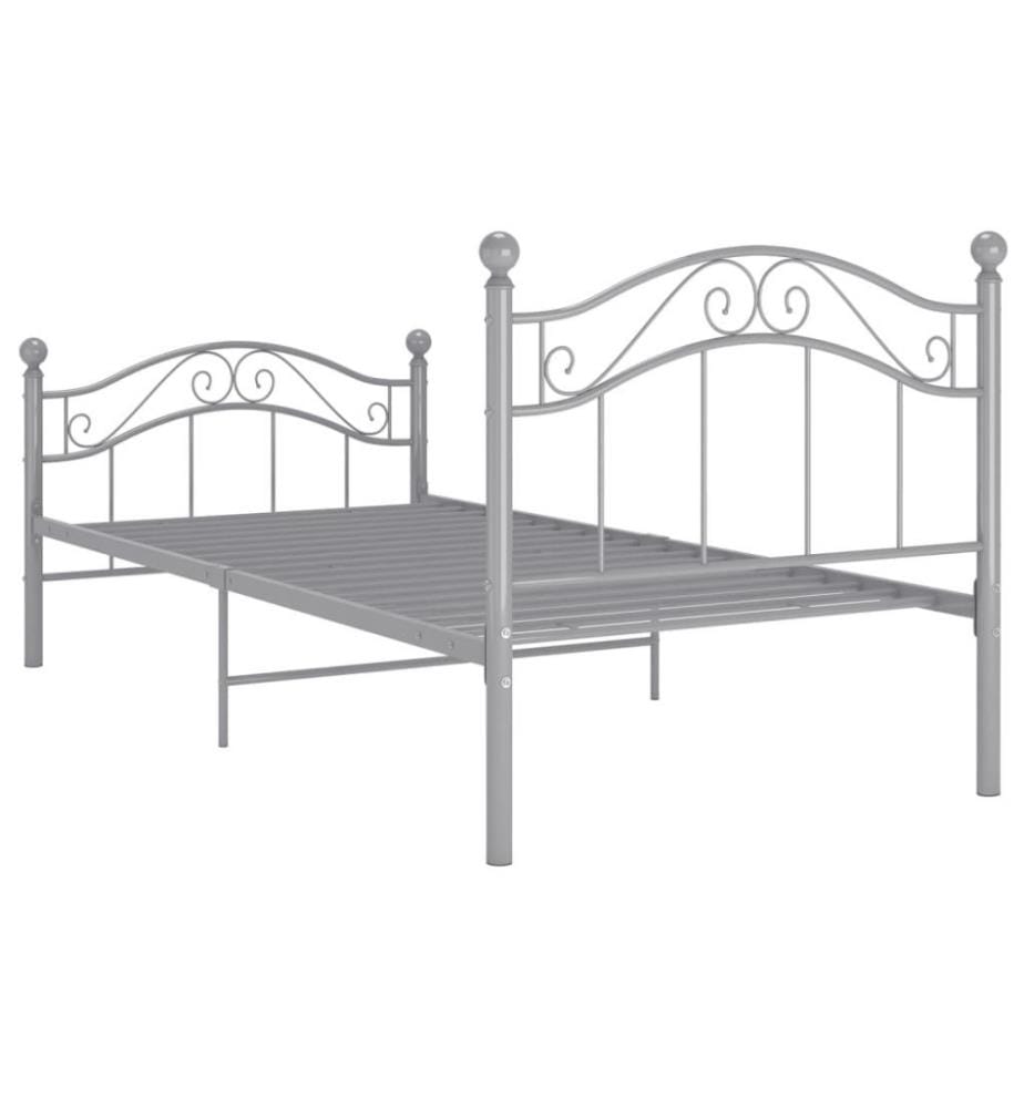 Bett Grau Metall 90x200 cm