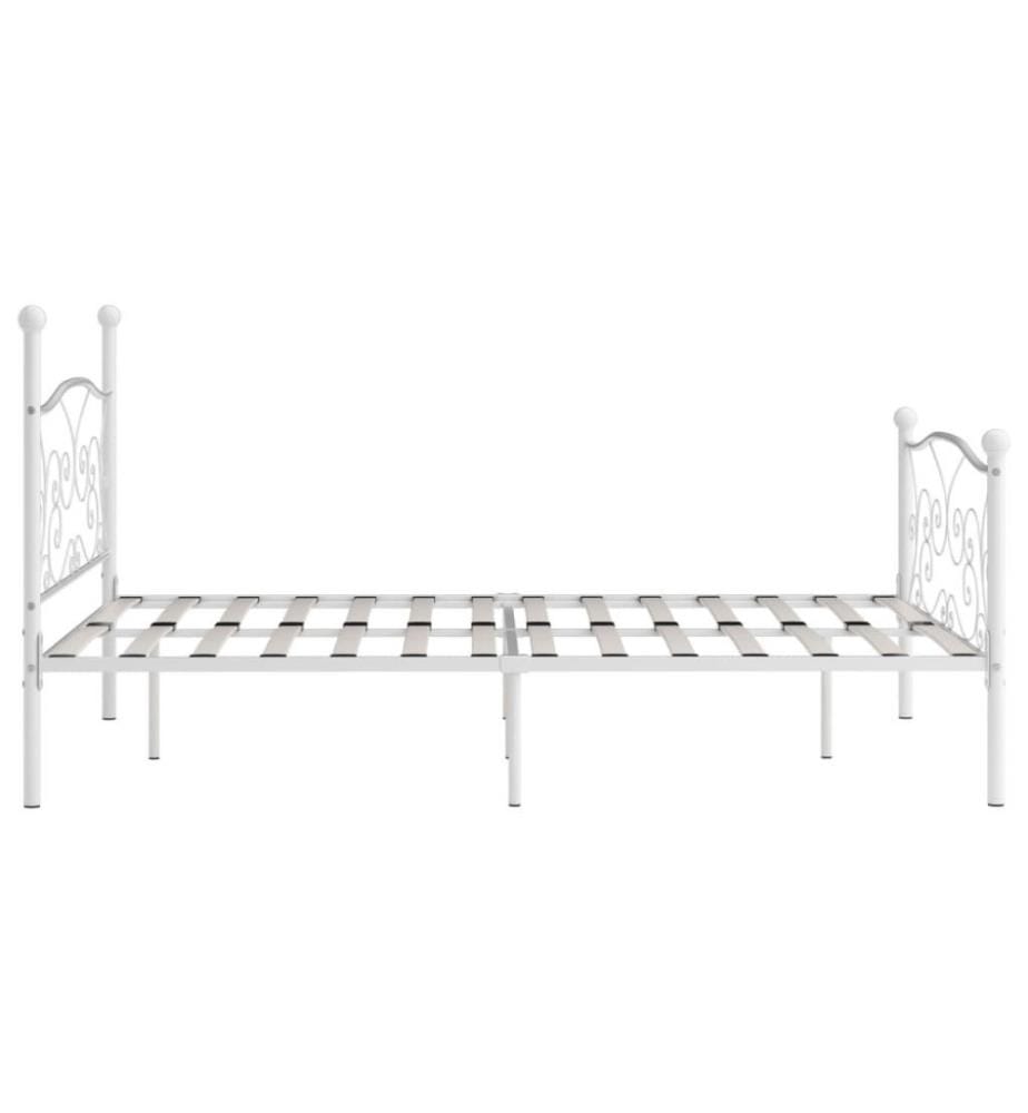 Bettgestell mit Lattenrost Weiss Metall 140 × 200 cm