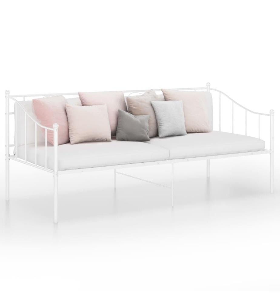 Schlafsofa Bettgestell Weiss Metall 90x200 cm