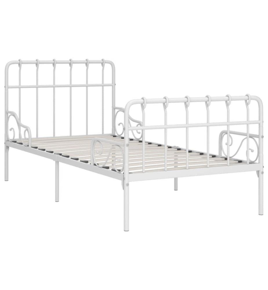 Bettgestell mit Lattenrost Weiss Metall 90×200 cm