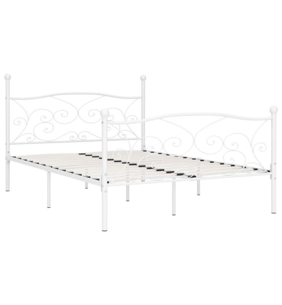 Bettgestell mit Lattenrost Weiss Metall 120×200 cm