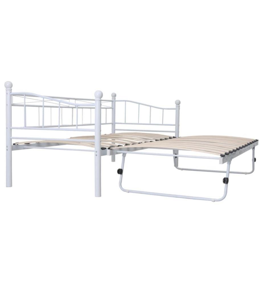 Cadre de lit Blanc Acier 180x200/90x200 cm