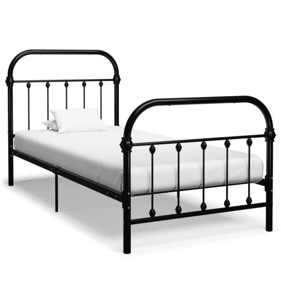 Bettgestell Schwarz Metall 90×200 cm