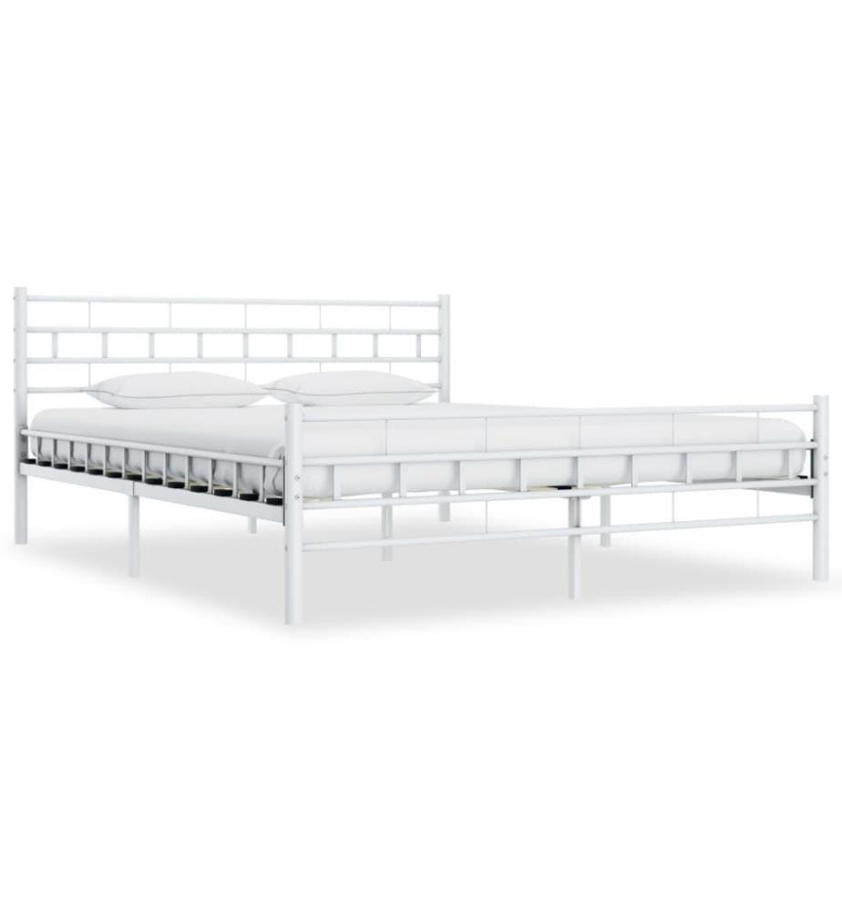 Bettgestell Weiss Metall 160×200 cm