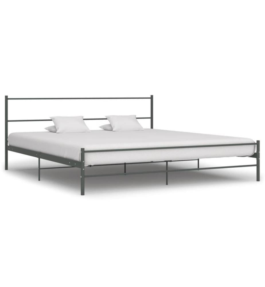 Bettgestell Grau Metall 180×200 cm