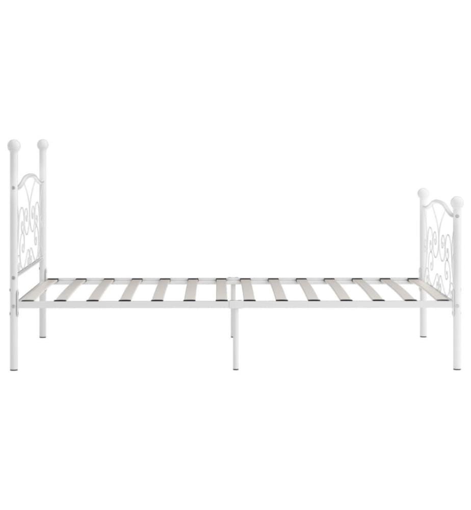 Bettgestell mit Lattenrost Weiss Metall 100 × 200 cm