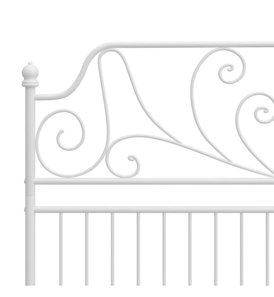 Cadre de lit Blanc Métal 140x200 cm