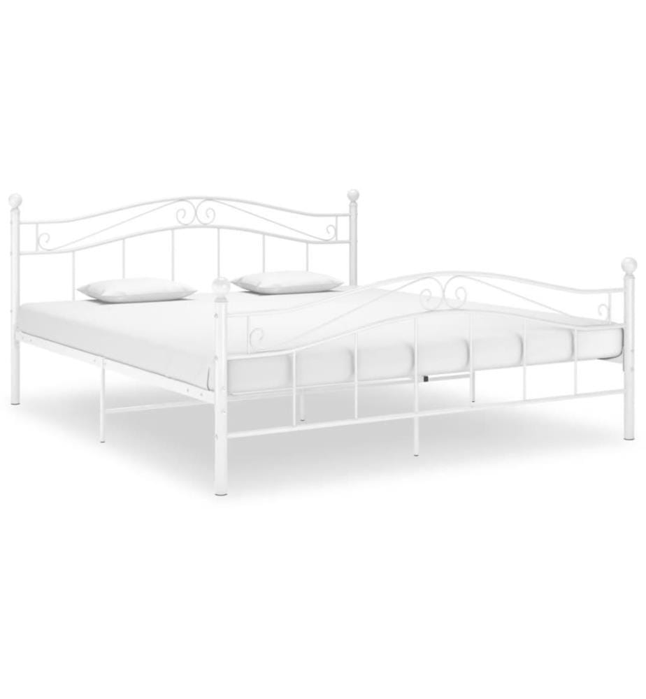 Bett Weiss Metall 160x200 cm