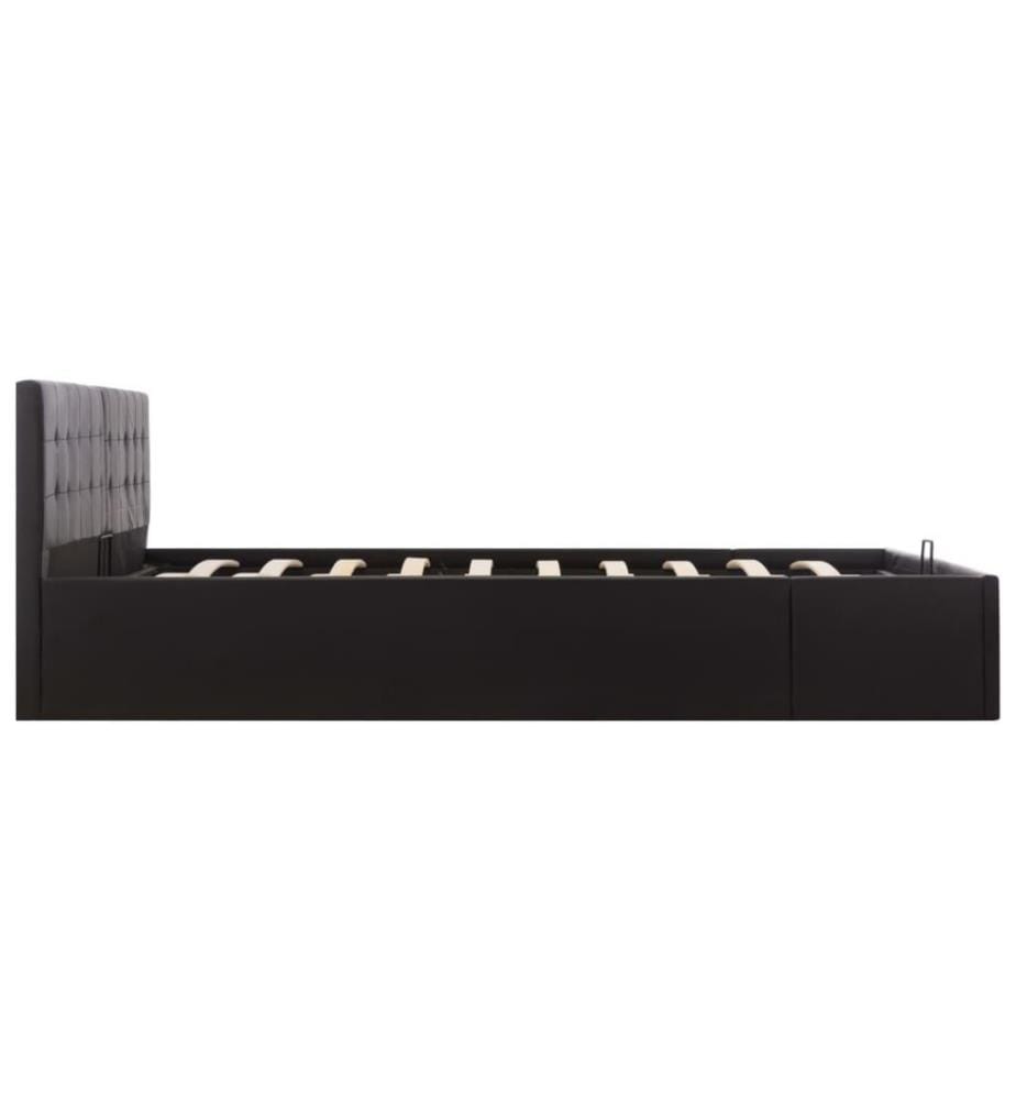 Stauraumbett Hydraulisch Schwarz Kunstleder 180×200 cm