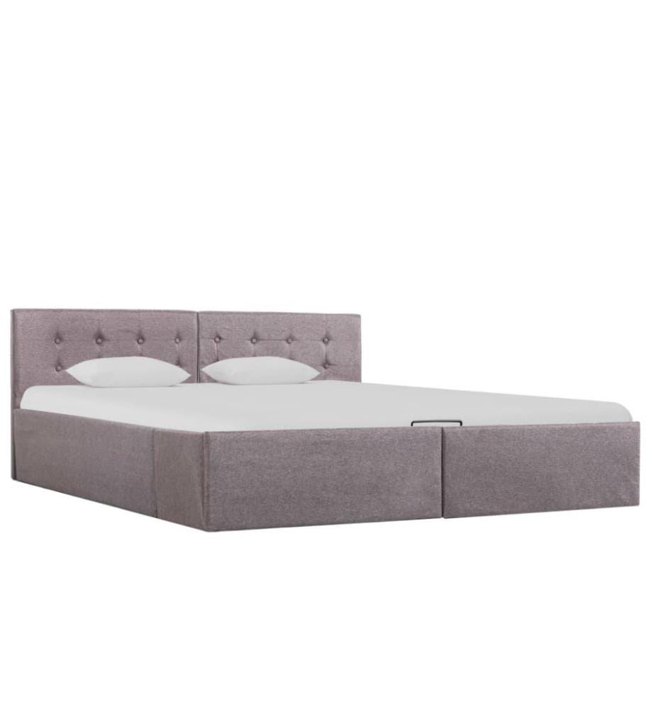 Stauraumbett Hydraulisch Taupe Stoff 160×200 cm