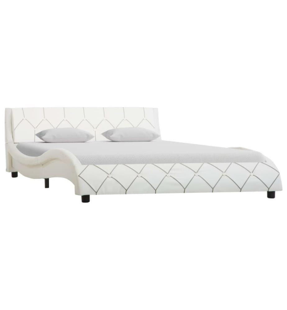 Cadre de lit Blanc Similicuir 140 x 200 cm