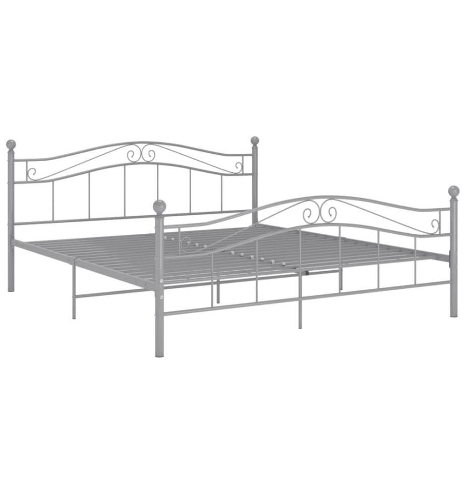 Bett Grau Metall 160x200 cm
