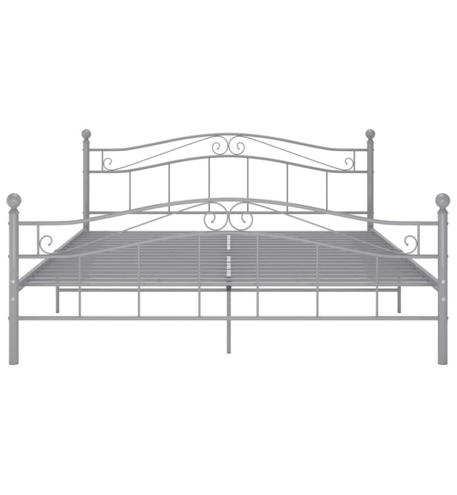 Bett Grau Metall 160x200 cm