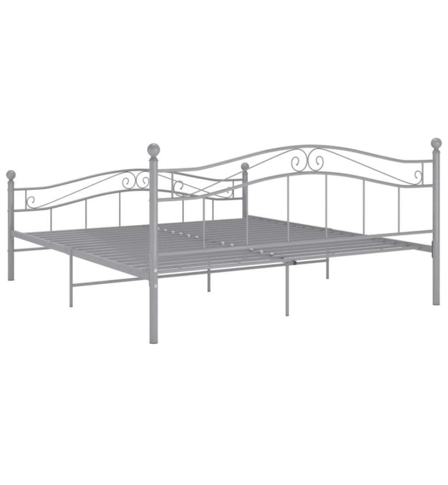 Bett Grau Metall 160x200 cm