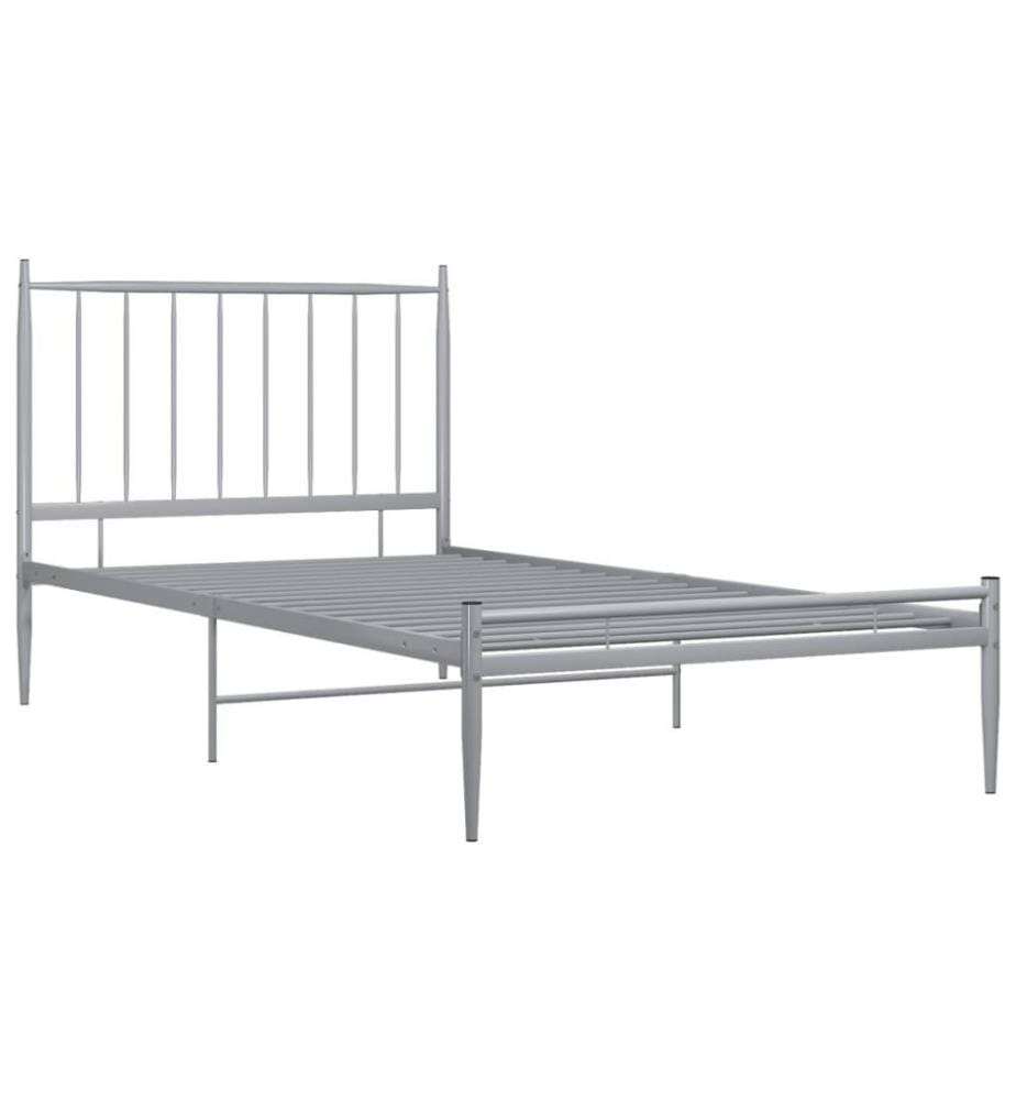 Bett Grau Metall 100x200 cm