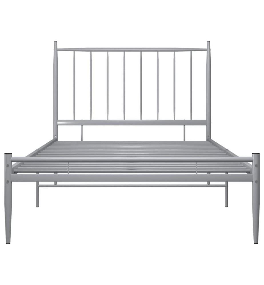 Bett Grau Metall 100x200 cm