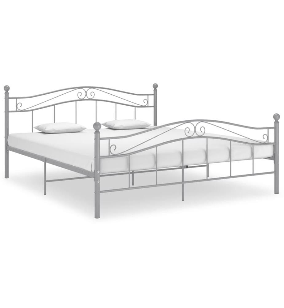 Bett Grau Metall 180x200 cm