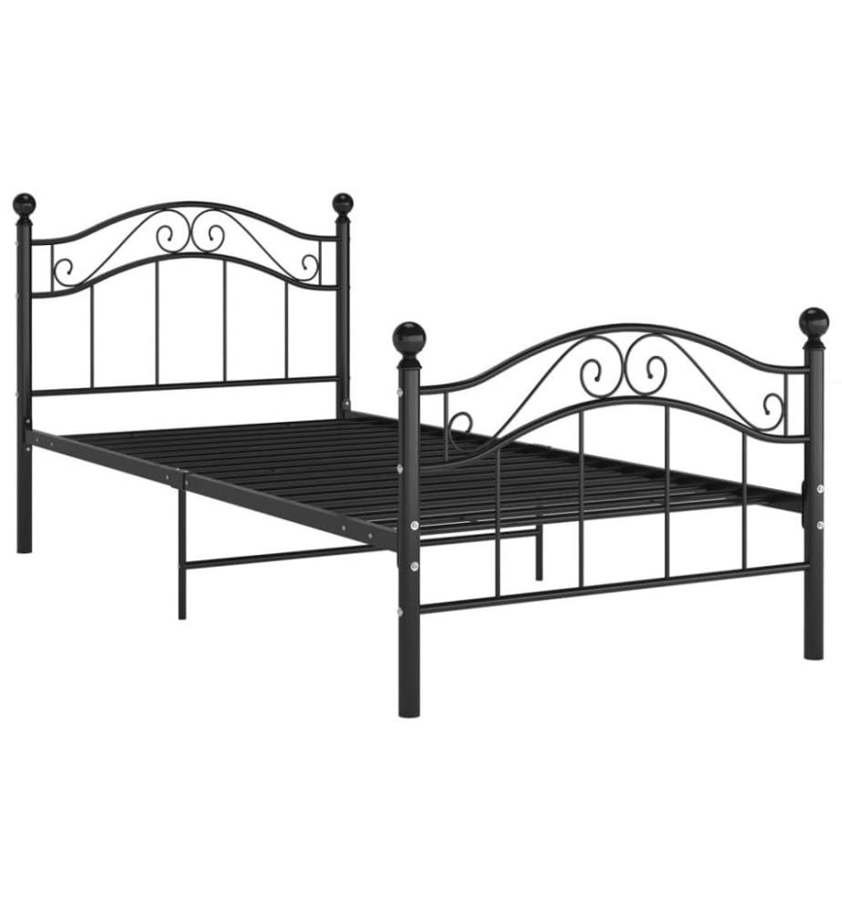 Bett Schwarz Metall 90x200 cm