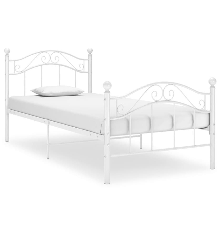 Bett Weiss Metall 100x200 cm
