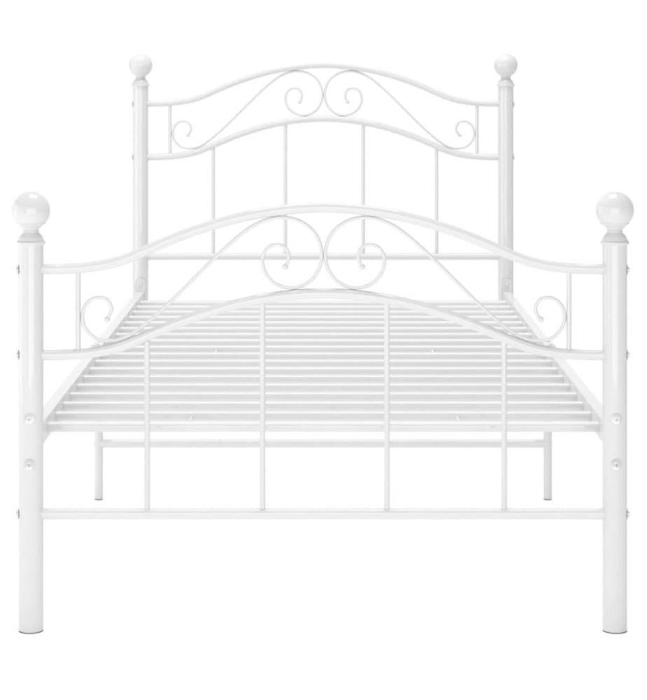 Bett Weiss Metall 100x200 cm