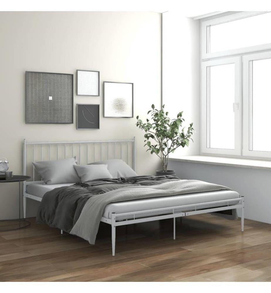 Bett Weiss Metall 200x200 cm