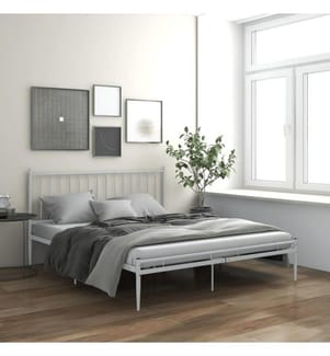 Bett Weiss Metall 200x200 cm
