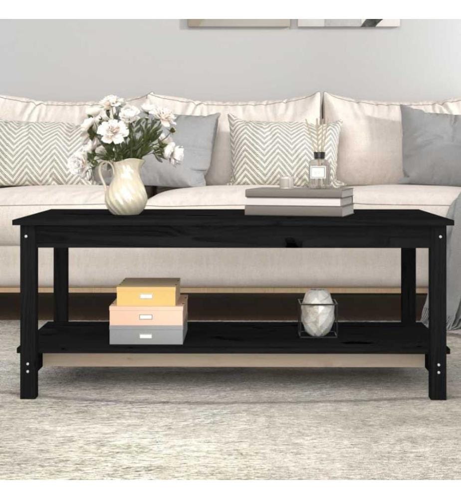 Couchtisch Schwarz 110x55x45 cm Massivholz Kiefer