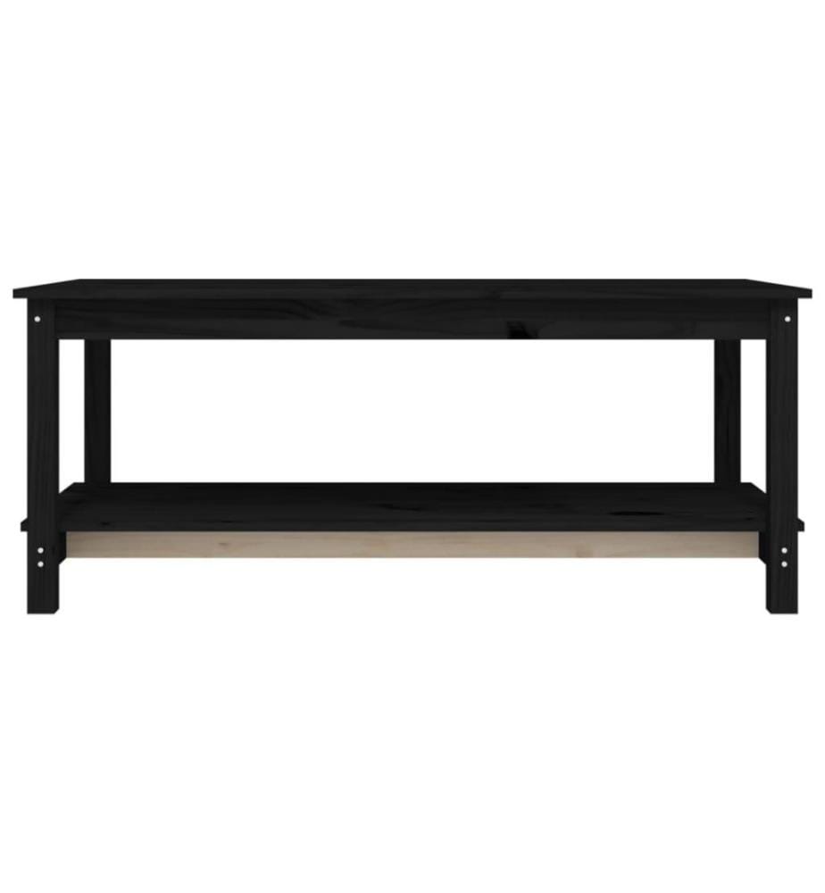 Couchtisch Schwarz 110x55x45 cm Massivholz Kiefer
