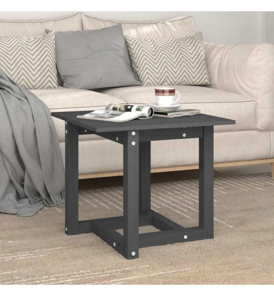 Couchtisch Grau 50x50x45 cm Massivholz Kiefer