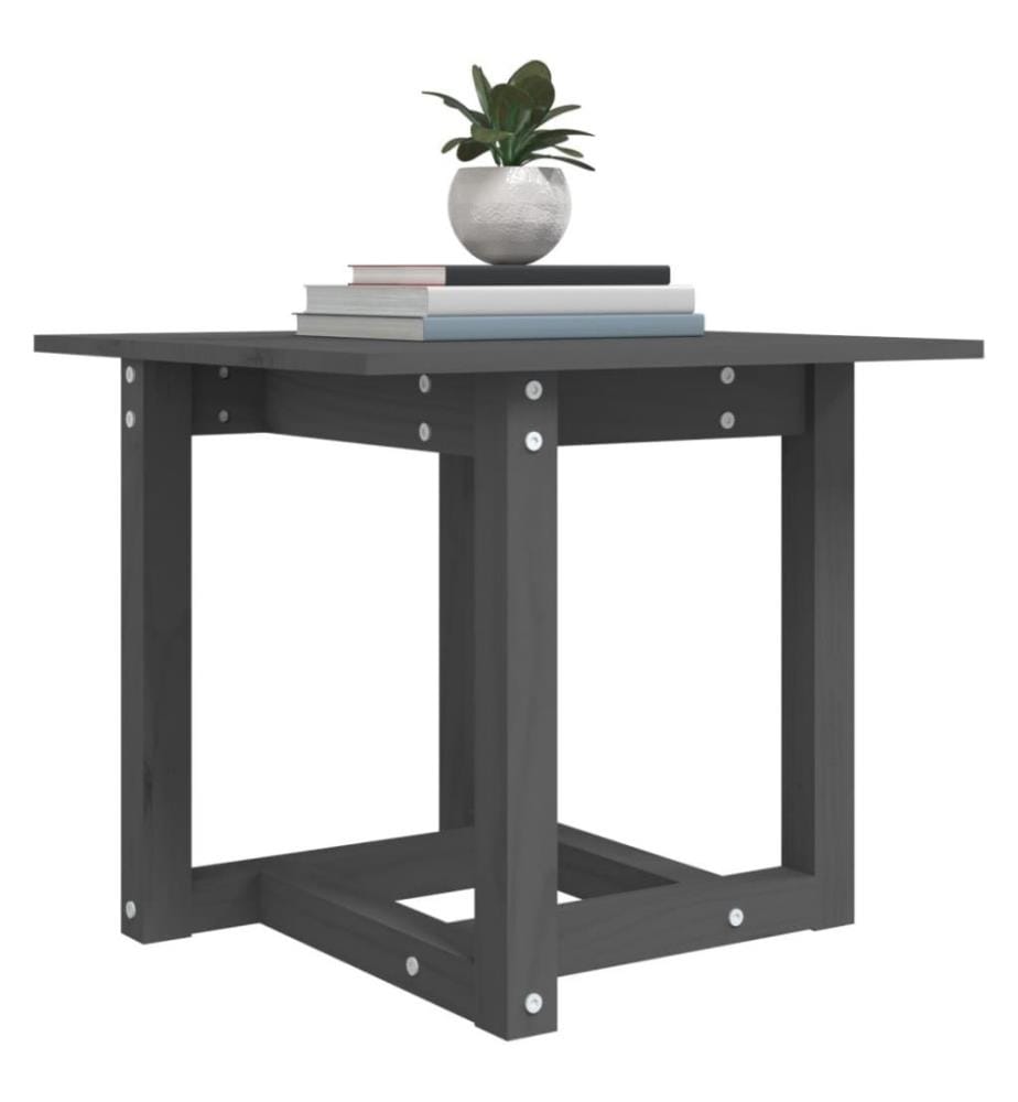 Couchtisch Grau 50x50x45 cm Massivholz Kiefer